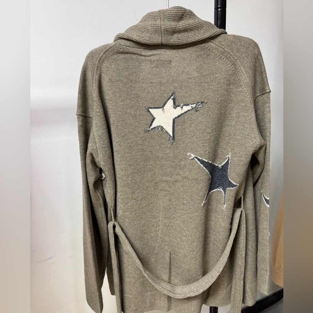 Zadig & Voltaire Alpa Outline Stars Wool Cashmere Cardigan - Picture 9 of 11